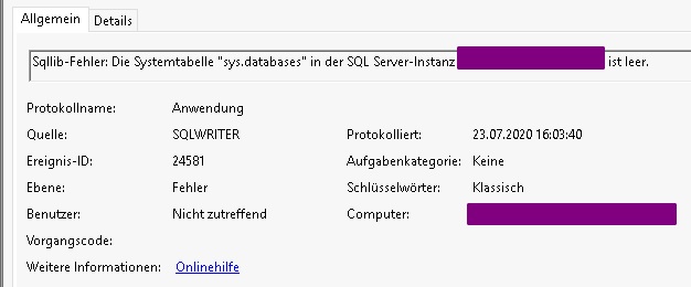 Sqllib Fehler 01